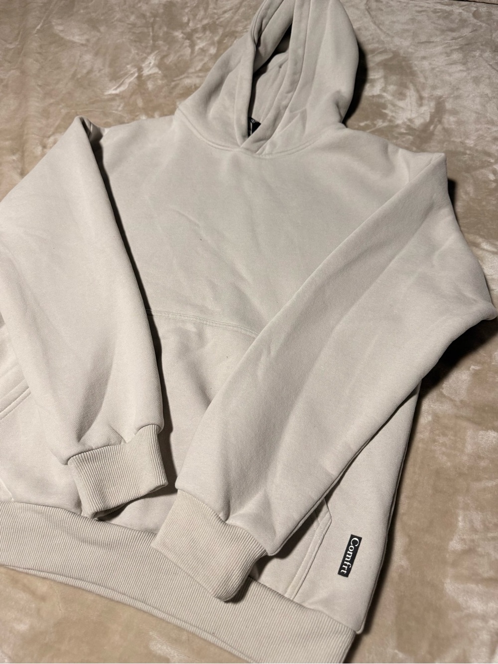 Unisex Comfrt Neutral Cream Pullover Hoodie